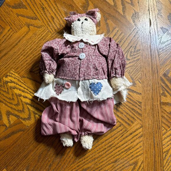 Teddy Bear Doll from the 90's with colors mauve/blue - Picture 7 of 8